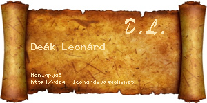 Deák Leonárd névjegykártya